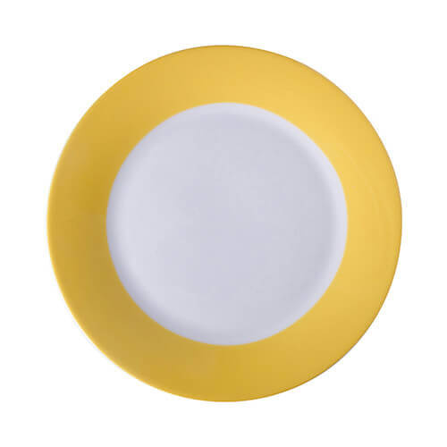 20,5 cm plate with yellow edge lining for sublimation printing