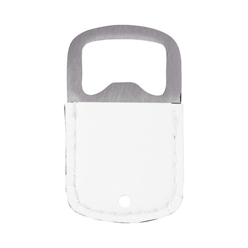 Pudelite avaja 3,2 x 5,2 cm terasest ja nahast sublimatsiooni jaoks - valge