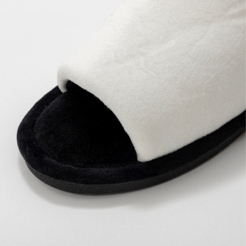 Adult slippers with long upper for sublimation - black sole