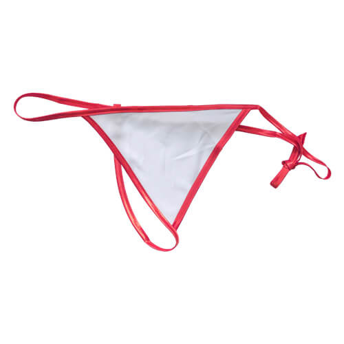 Women’s sublimation-ready thongs with red trim