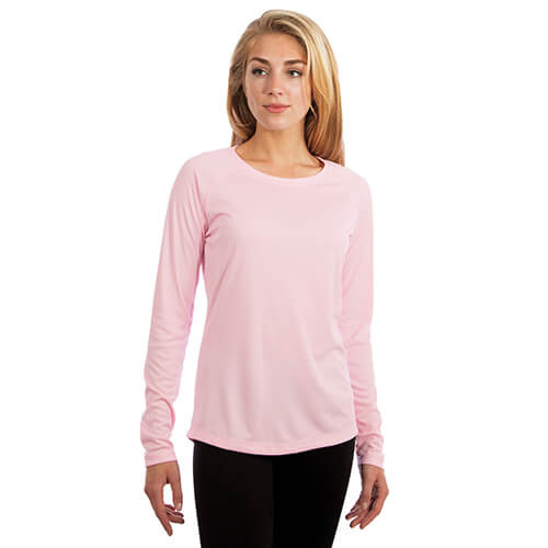 Solar langærmet t-shirt til sublimering til kvinder - Pink Blossom