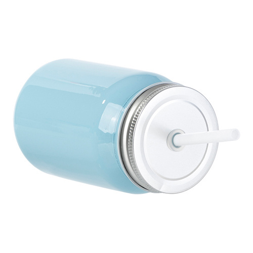 Mason Jar Full Color glazen mok 450 ml zonder oogje voor sublimatie - blauw