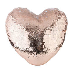 39 x 44 cm heart-shaped pillowcase with two colour of sequins for sublimation printing – champagne