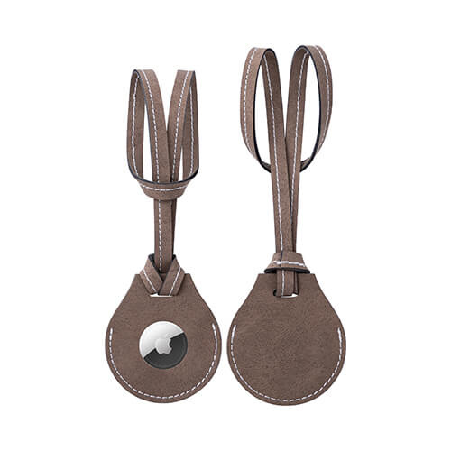 Charm de cuero con correa para equipaje / bolsa AirTag para sublimación - gris