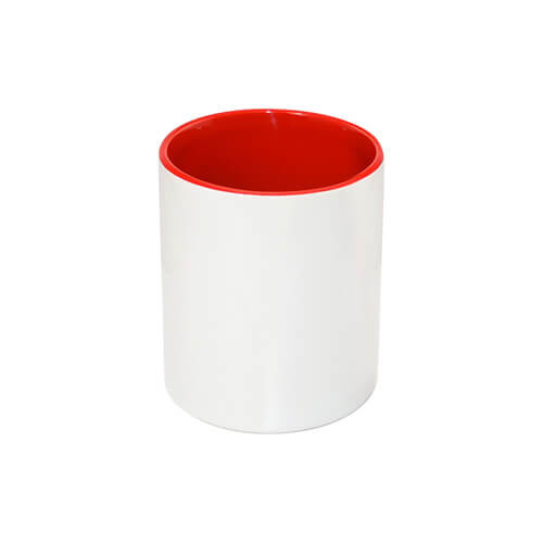 Ceramic pen container with red interior for sublimation printing