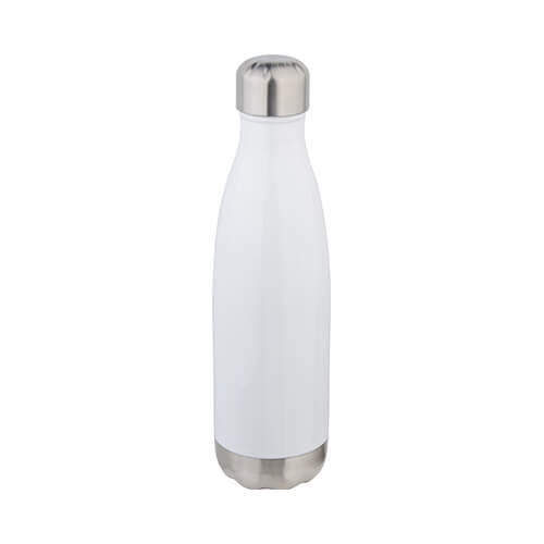 500 ml pudel sublimatsiooni jaoks - valge, hõbedase alusega