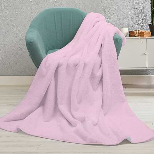 Tæppe af mikrofiber og arktisk fleece til sublimering - pink