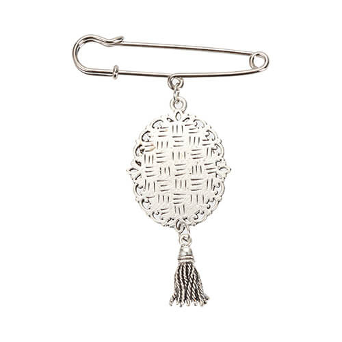 Broche ovalado - imperdible con colgante de borla para sublimación