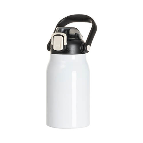Stainless steel 1000 ml travel bottle with handle for sublimation - white