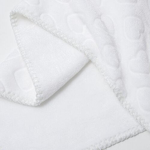 Minky deken met hartjes voor sublimatie - wit