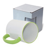 Mug blanc MAX A+ 450 ml avec anse vert clair avec boîte KAR5 Sublimation Transfert Thermique