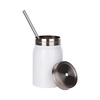 Mug Mason Jar 500 ml avec paille et anse sublimation - blanc
