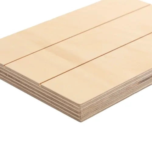 Rektangulär fotoram av plywood, randig, 17,8 x 12,7 cm