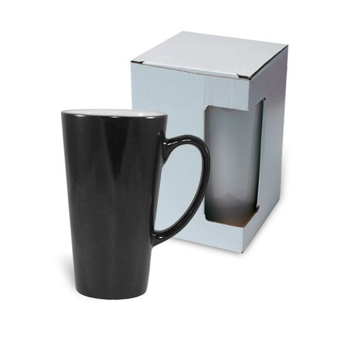 Mug magique noir coniques Latte grands A+ avec boîte KAR4 Sublimation Transfert Thermique