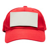 Cotton baseball cap with rectangular velcro patch for sublimation - red