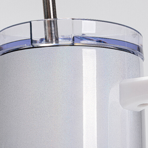 Mug en acier inoxydable 1200 ml avec couvercle et paille pour sublimation - blanc irisé