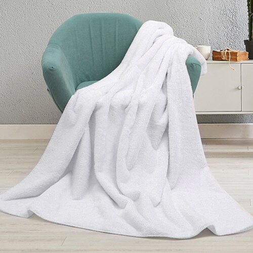 Κουβέρτα από μικροΐνες και αρκτικό fleece για εξάχνωση - λευκό