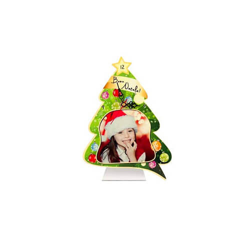 Staande klok van MDF - Kerstboom - Thermische transfer sublimatie