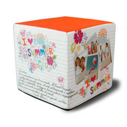 Kahevärviline satiinist padjapüür ruudukujulisele pouffe'ile sublimatsiooniks - Suvi