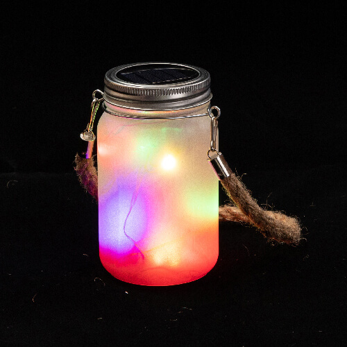 Lampion 450 ml z uchwytem ze sznurka - czerwony gradient