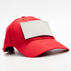 Cotton baseball cap with rectangular velcro patch for sublimation - red