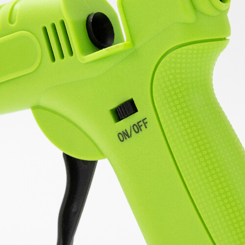 Cordless hot glue gun with glue sticks