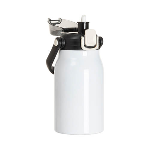 Roestvrijstalen 1000 ml reisfles met sublimatiehandvat - wit