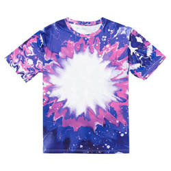 T-Shirt Cotton-Like Bleached Bloom Blue for sublimation