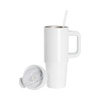 Mug 900 ml with straw and white handle for sublimation - white