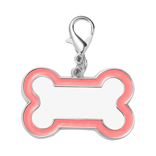 Dog de identificación para sublimación - hueso rosa