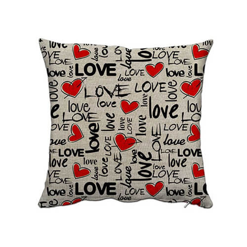 Taie d'oreiller en toile 38 x 38 cm pour sublimation - Love Lettering