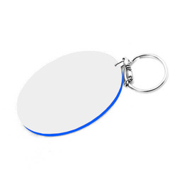 Fob 80 x 55 mm white with blue rim Sublimation Thermal Transfer