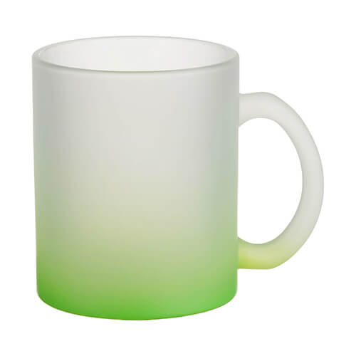 Frosted glass mug 330 ml for sublimation - green gradient