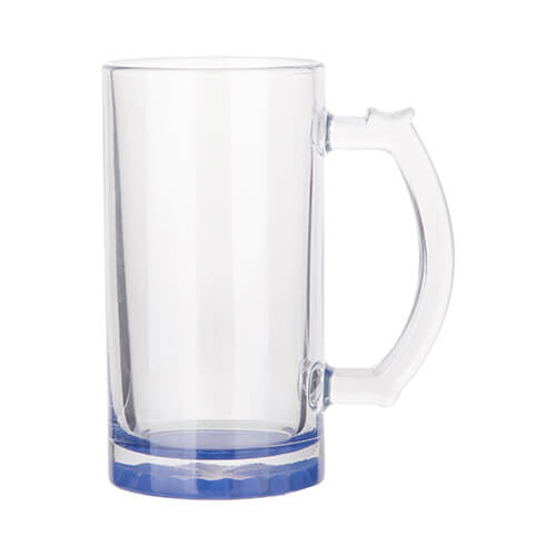 Mug en verre pour sublimation, fond bleu marine 470 ml