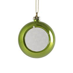 Plastic glossy Christmas tree bauble ∅ 8 for sublimation - light green
