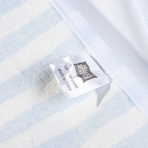 Un tablier en lin pour sublimation - crème à rayures bleues