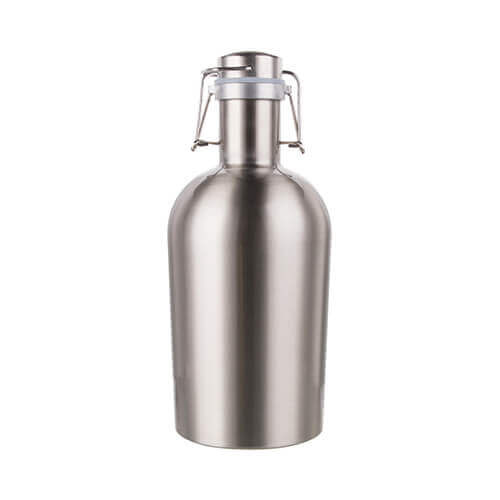 Growler - метална бутилка за бира 2000 ml за сублимация - сребърна