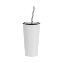 480 ml krus med sugerør til sublimering - hvid