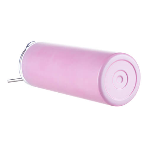 600ml vrč s slamico za sublimacijo - pod vplivom toplote spreminja barvo iz modre v rožnato