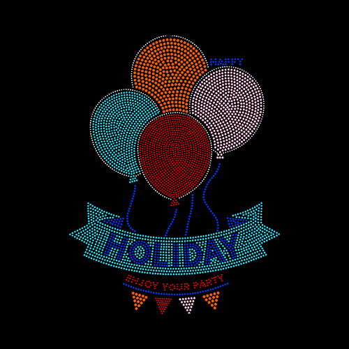 Sheet with cubic zirconia for thermal transfer - Holiday