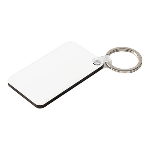 One-sided key ring made of MDF for sublimation - rectangle 3.8 x 6.3 cm