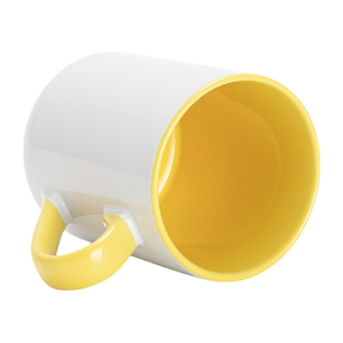 325 ml sublimation mug - with yellow interior and handle