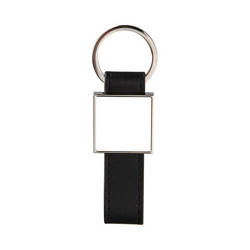 Leather and metal pendant for sublimation - square - black