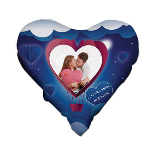 Față de pernă din satin bicolor în formă de inimă pentru sublimare - Heart