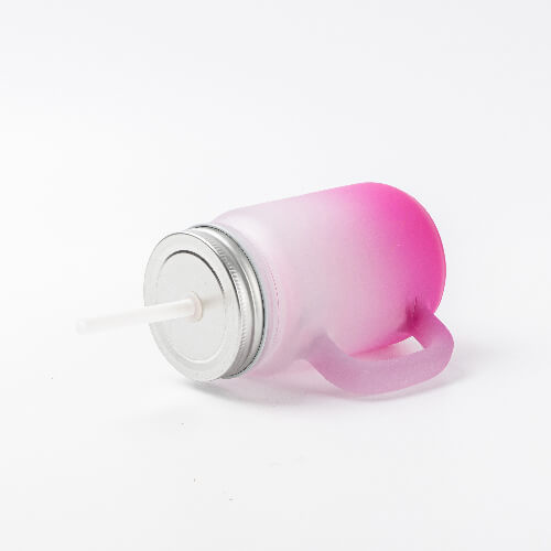 Hrnček z matného skla Mason Jar na sublimáciu - fialový gradient