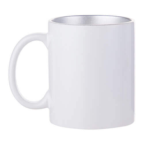 Mug blanc 330 ml avec intérieur argenté Sublimation Transfert Thermique