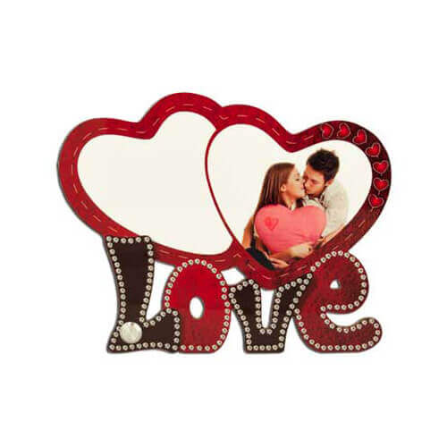 Püstine MDF raam 17,3 x 13,7 cm sublimatsiooni jaoks - Kaks südant
