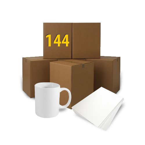 144 mugs blancs classe A+ 330 ml ramette de papier de sublimation A4 offerte Sublimation Transfert Thermique