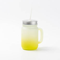 Mug Mason Jar 350 ml esmerilado sin asa para sublimación - verde lima