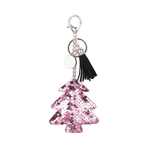 Sublimatie sleutelhanger - roze kerstboom